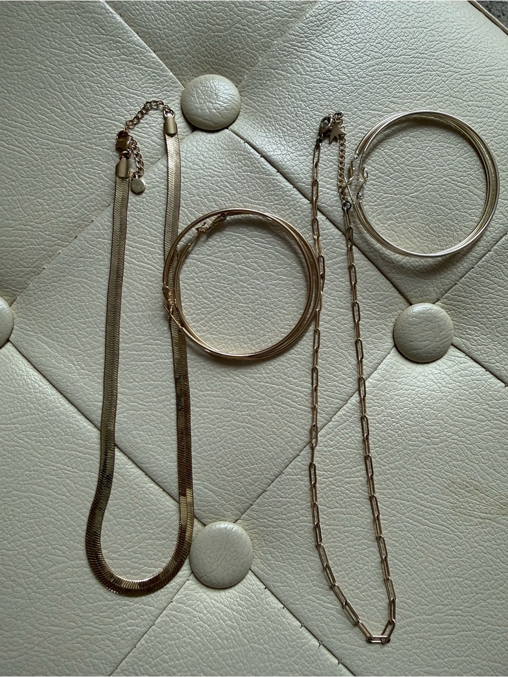 Gold-Tone Women’s Necklace & hoop bundle - Layering Pieces